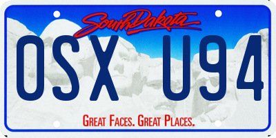 SD license plate 0SXU94