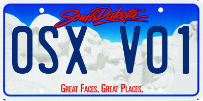 SD license plate 0SXV01