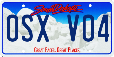 SD license plate 0SXV04