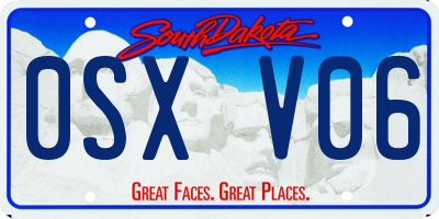 SD license plate 0SXV06