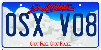 SD license plate 0SXV08