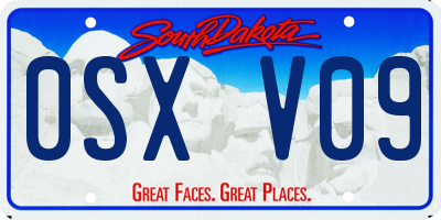 SD license plate 0SXV09