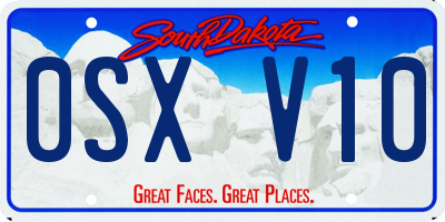SD license plate 0SXV10