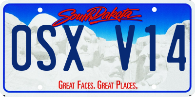 SD license plate 0SXV14