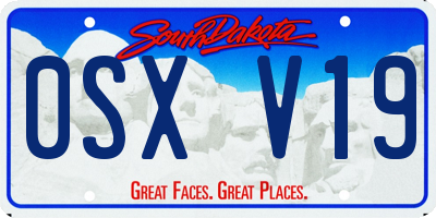 SD license plate 0SXV19