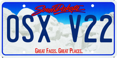 SD license plate 0SXV22