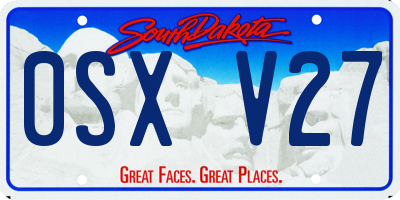 SD license plate 0SXV27
