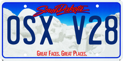 SD license plate 0SXV28