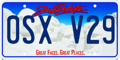 SD license plate 0SXV29