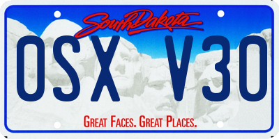 SD license plate 0SXV30