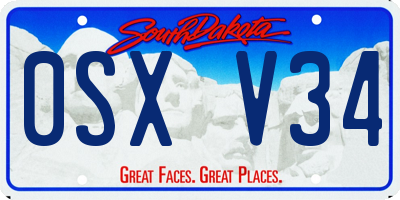 SD license plate 0SXV34