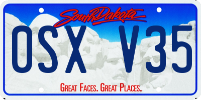 SD license plate 0SXV35
