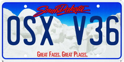 SD license plate 0SXV36