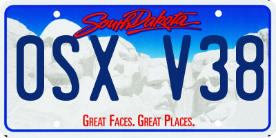 SD license plate 0SXV38