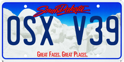 SD license plate 0SXV39