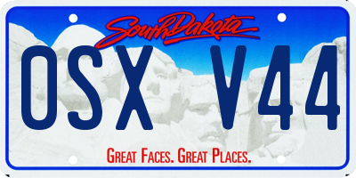 SD license plate 0SXV44