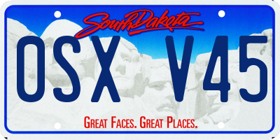 SD license plate 0SXV45