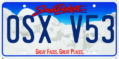 SD license plate 0SXV53