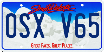 SD license plate 0SXV65