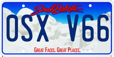 SD license plate 0SXV66