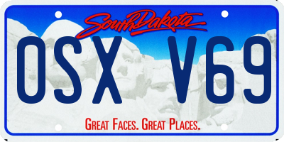 SD license plate 0SXV69