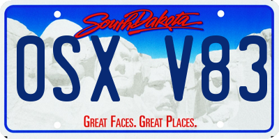 SD license plate 0SXV83