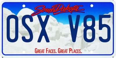 SD license plate 0SXV85