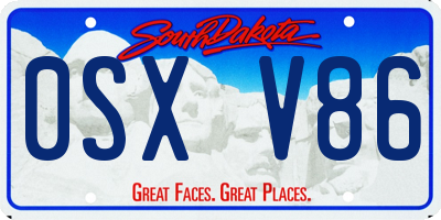 SD license plate 0SXV86