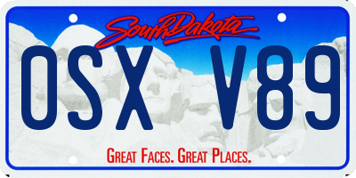 SD license plate 0SXV89