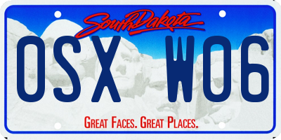 SD license plate 0SXW06