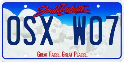 SD license plate 0SXW07
