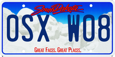 SD license plate 0SXW08