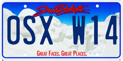 SD license plate 0SXW14