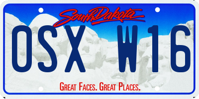 SD license plate 0SXW16