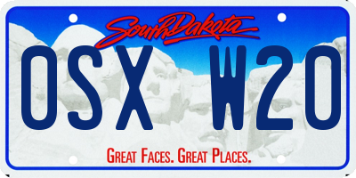 SD license plate 0SXW20