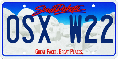 SD license plate 0SXW22