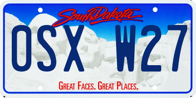 SD license plate 0SXW27
