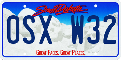 SD license plate 0SXW32