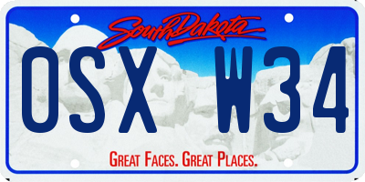 SD license plate 0SXW34