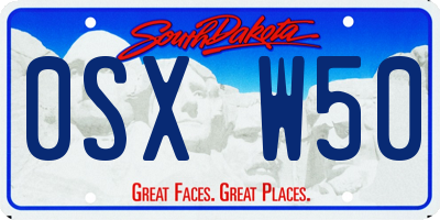 SD license plate 0SXW50