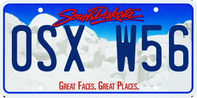 SD license plate 0SXW56