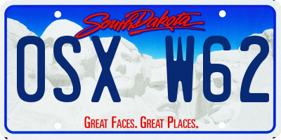 SD license plate 0SXW62