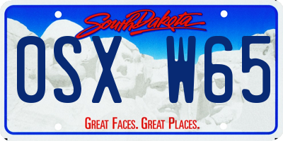 SD license plate 0SXW65