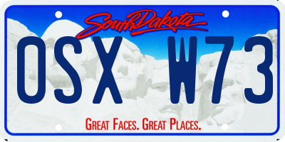 SD license plate 0SXW73