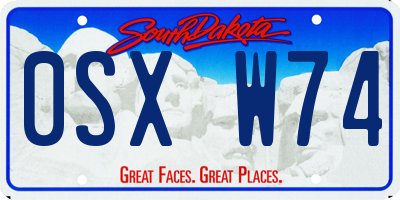SD license plate 0SXW74