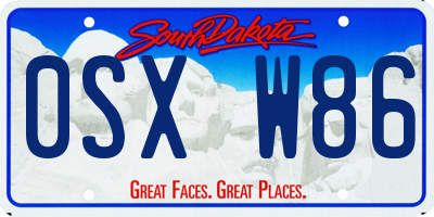 SD license plate 0SXW86