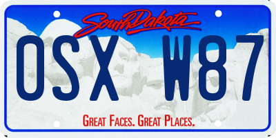 SD license plate 0SXW87
