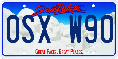 SD license plate 0SXW90