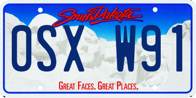 SD license plate 0SXW91