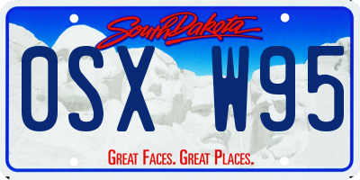 SD license plate 0SXW95